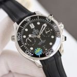 TVS Factory Omega Seamaster 300m 44mm Chronograph 9900 Movement Ceramic Bezel Rubber Strap Men Watch